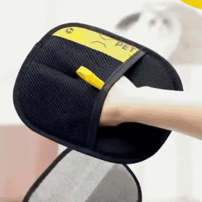 Le Gant Anti-Poils Animol™ en action sur un canapé
