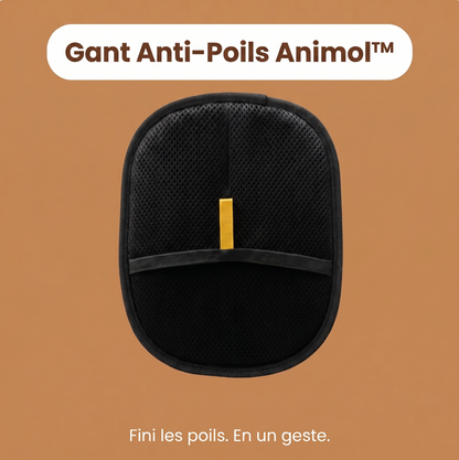 Gant Anti-Poils Animol™ sur fond caramel