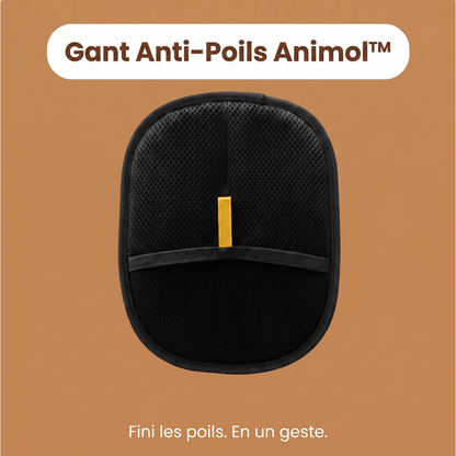 Gant Anti-Poils Animol™ sur fond caramel